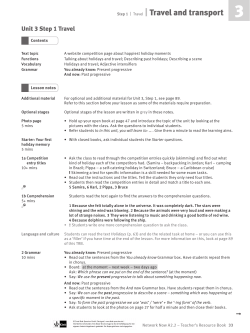 Step 1 | Travel | Travel and transport