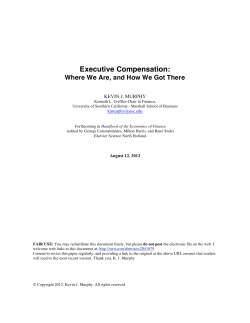 Executive Compensation - Laboratory for Aggregate Economics and