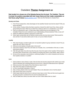 Outsiders ​Theme​ Assignment on