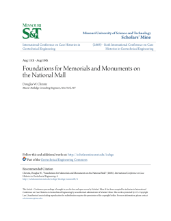 Foundations for Memorials and Monuments on the