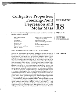 ColHgafive Properties: Freezing-Point Depression and Molar Mass
