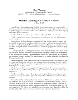 Mindful Touching as a Means of Comfort
