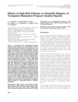 Effects of high-risk kidneys on Scientific Registry of