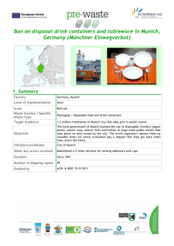 Ban on disposal drink containers and tableware in - Pre