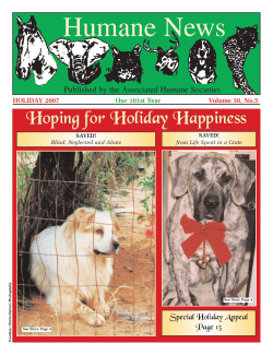 Humane News - Associated Humane Societies