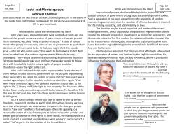 Locke and Montesquieu`s Political Theories Notebook