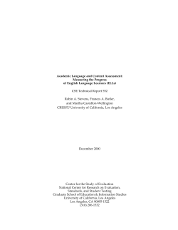Academic Language and Content Assessment