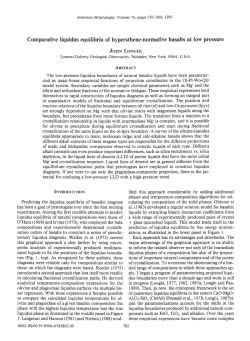 Comparative liquidus equilibria of hypersthene-normative