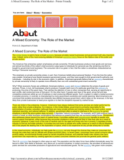 A Mixed Economy: The Role of the Market