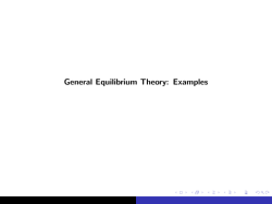 General Equilibrium Theory: Examples