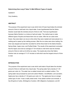 Determining How Long It Takes To Melt Different