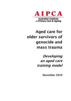 Caring for older survivors of genocide and mass trauma: Challenges
