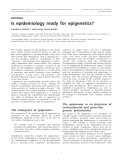 Is epidemiology ready for epigenetics?