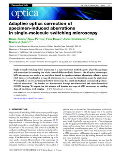 Adaptive optics correction of specimen-induced