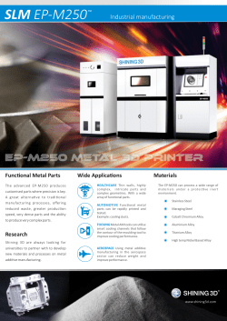 SLM 3D Printer Brochure