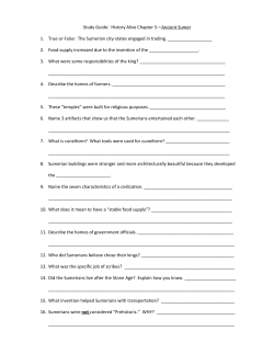 Ancient Sumer Study Guide Chapter 5