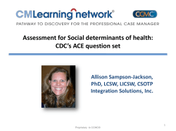 Assessment for Social determinants of health: CDC`s ACE question set