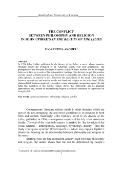 the conflict between philosophy and religion in john updike`s in the