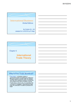 International Business International Trade Theory