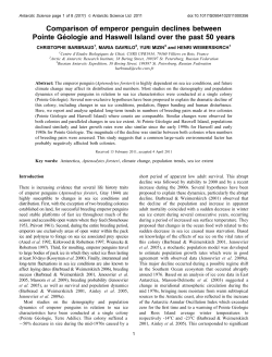 Comparison of emperor penguin declines between Pointe Ge&acute;ologie