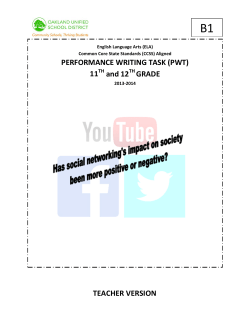 Fall 2013 Grades 11-12 PWT Teacher