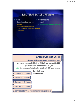 Lecture 7--Review for Midterm Exam 1