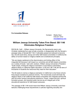 SB 1146 Eliminates Religious Freedom