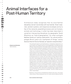 Animal Interfaces for a Post-Human Territory