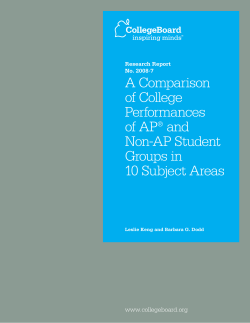 A Comparison of College Performances of AP and Non