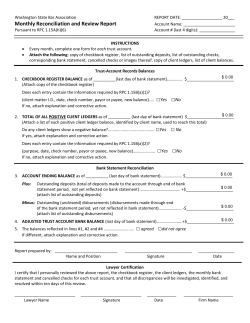 Monthly Reconciliation and Review Report