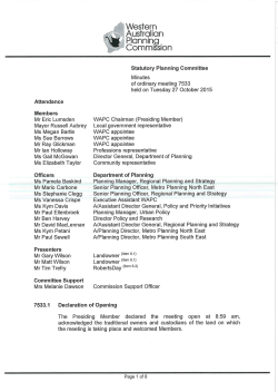 27 October 2015 Statutory Planning Committee Minutes Reports