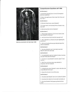 Comprehension Questions ACT ONE