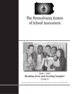 Grade 8 Reading Item/Scoring Sampler