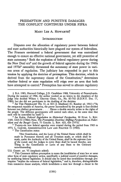 Preemption and Punitive Damages: The Conflict Continues Under