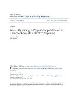 Games Bargaining - Yale Law School Legal Scholarship Repository