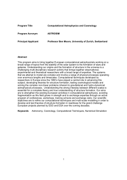 Program Title Computational Astrophysics and Cosmology Program