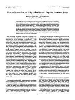 Personality and Susceptibility to Positive and Negative Emotional
