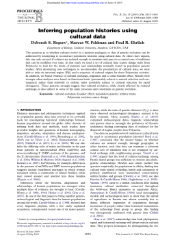 Inferring population histories using cultural data