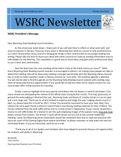 the latest edition - Wyoming Reading Council