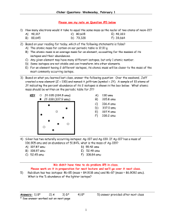 Clicker Questions: Wednesday, February 1 Please see my note on