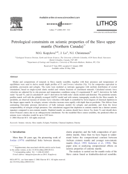 Petrological constraints on seismic properties of the Slave upper