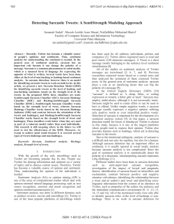 Detecting Sarcastic Tweets