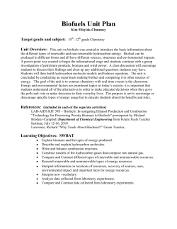 Biofuels Unit Plan