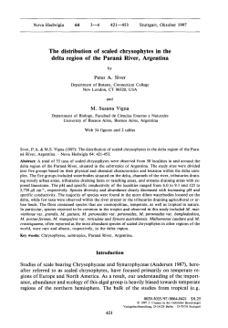The distribution of scaled chrysophytes in the delta region of the