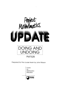 PM752B: Doing and undoing