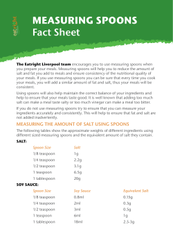 MEASURING SPOONS Fact Sheet