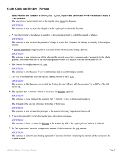 Study Guide and Review - Percent