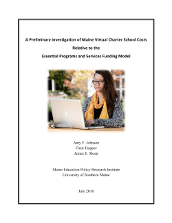 A Preliminary Investigation of Maine Virtual Charter School Costs