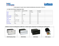 comparison chart for common refrigerator sizes on - Isotherm