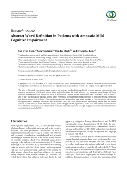Abstract Word Definition in Patients with Amnestic Mild Cognitive